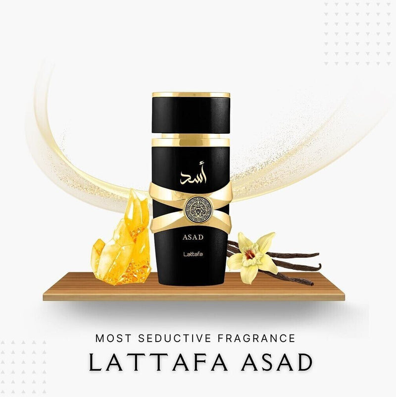Lattafa Perfumes Asad Acqua Profumata è una miscela sensuale che diventa un ornamento impeccabile per le personalità sia femminili che maschili.